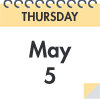 Calendar Icon May 5th